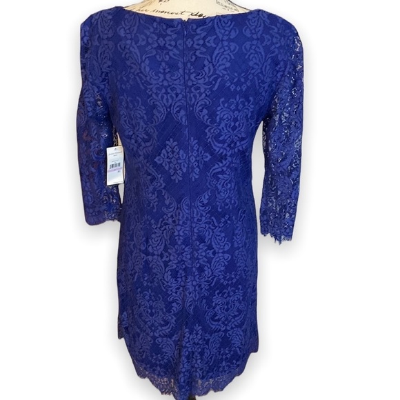 Jessica Howard Sheath Dress Purple Lace Size 6 - Picture 4 of 7